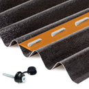 Corramet black corrugated roofing sheet kit front view
