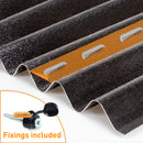 Corramet black corrugated roofing sheet kit front view